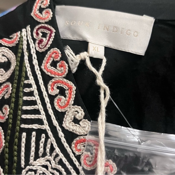 NWT Souk Indigo Mabel Boho Ethic Embroidered Stitch Modest Maxi Dress - Picture 12 of 15